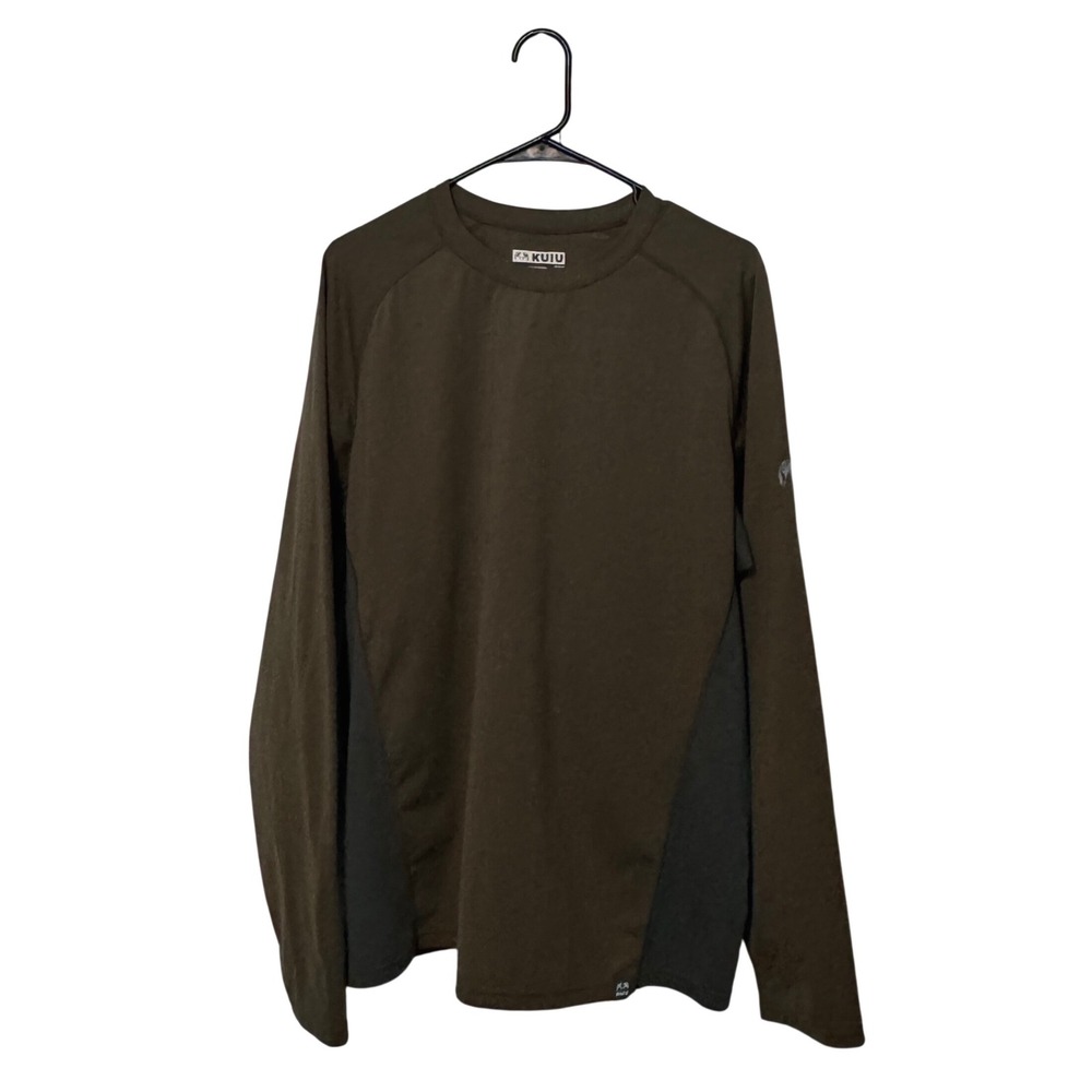 KUIU Long Sleeve Shirt Mens XXL Brown Technical Performance Hunting Crew Neck